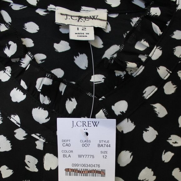 J Crew Factory Printed Long Sleeve Top With Ruffles Flaw Size 12 - Picture 4 of 5